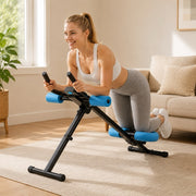 Ab Machine with LCD Display – Adjustable Incline & Height, Foldable Core Trainer, 440 lb Capacity