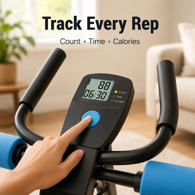 Ab Machine with LCD Display – Adjustable Incline & Height, Foldable Core Trainer, 440 lb Capacity