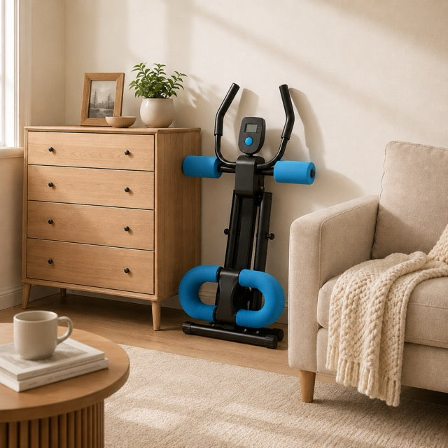 Ab Machine with LCD Display – Adjustable Incline & Height, Foldable Core Trainer, 440 lb Capacity