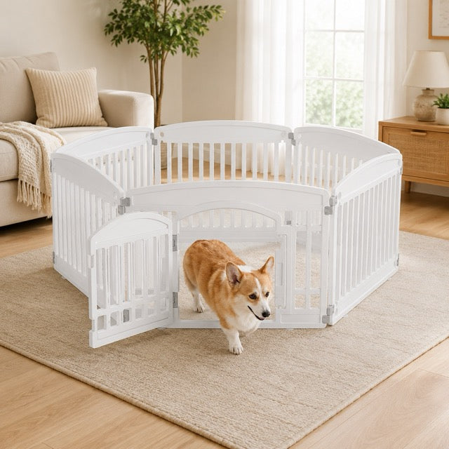 Dog Playpen for Small to Medium Dogs – Foldable Indoor & Outdoor Pet Fence, Portable & Easy to Clean