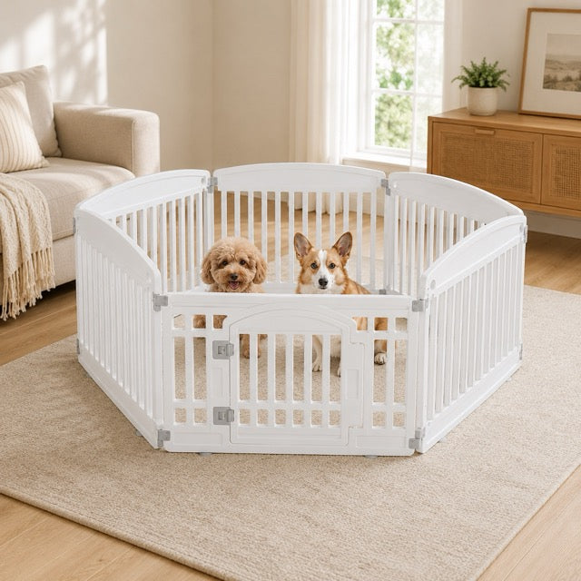 Dog Playpen for Small to Medium Dogs – Foldable Indoor & Outdoor Pet Fence, Portable & Easy to Clean