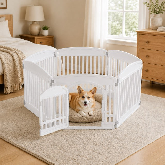 Dog Playpen for Small to Medium Dogs – Foldable Indoor & Outdoor Pet Fence, Portable & Easy to Clean