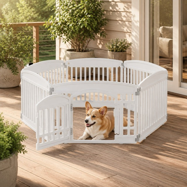 Dog Playpen for Small to Medium Dogs – Foldable Indoor & Outdoor Pet Fence, Portable & Easy to Clean