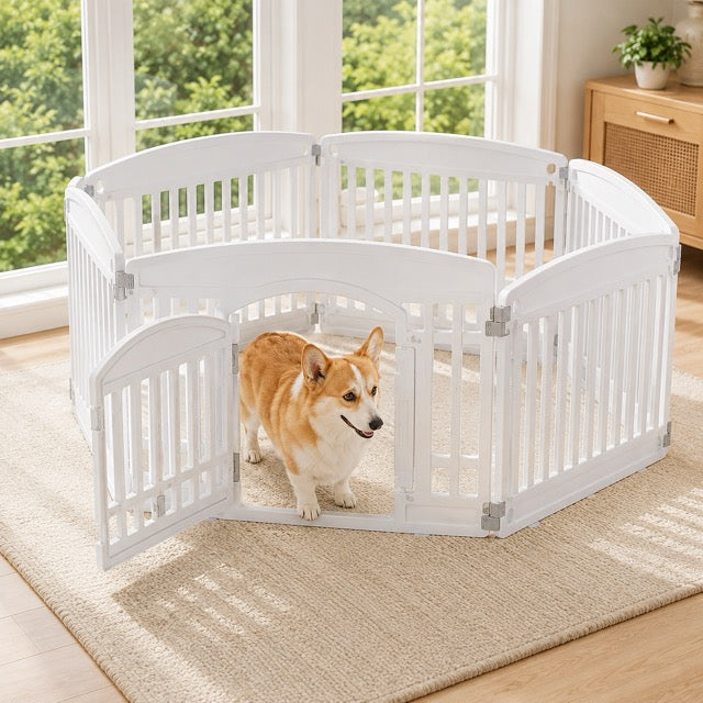 Dog Playpen for Small to Medium Dogs – Foldable Indoor & Outdoor Pet Fence, Portable & Easy to Clean