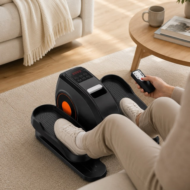 Under Desk Elliptical Machine – Quiet Pedal Exerciser with LED Display, Adjustable Speed & Remote Control