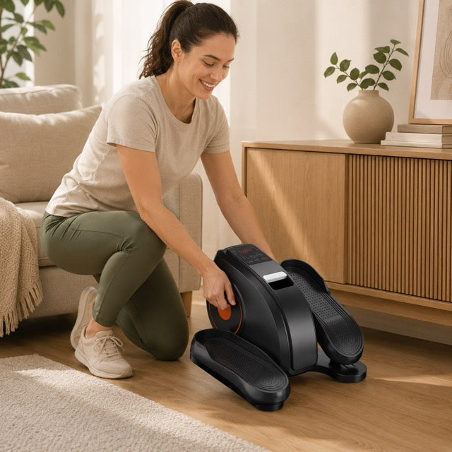 Under Desk Elliptical Machine – Quiet Pedal Exerciser with LED Display, Adjustable Speed & Remote Control