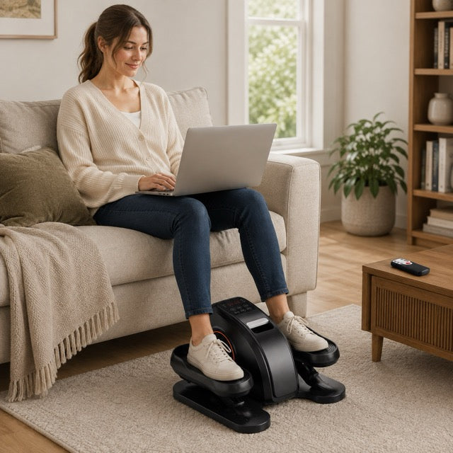 Under Desk Elliptical Machine – Quiet Pedal Exerciser with LED Display, Adjustable Speed & Remote Control