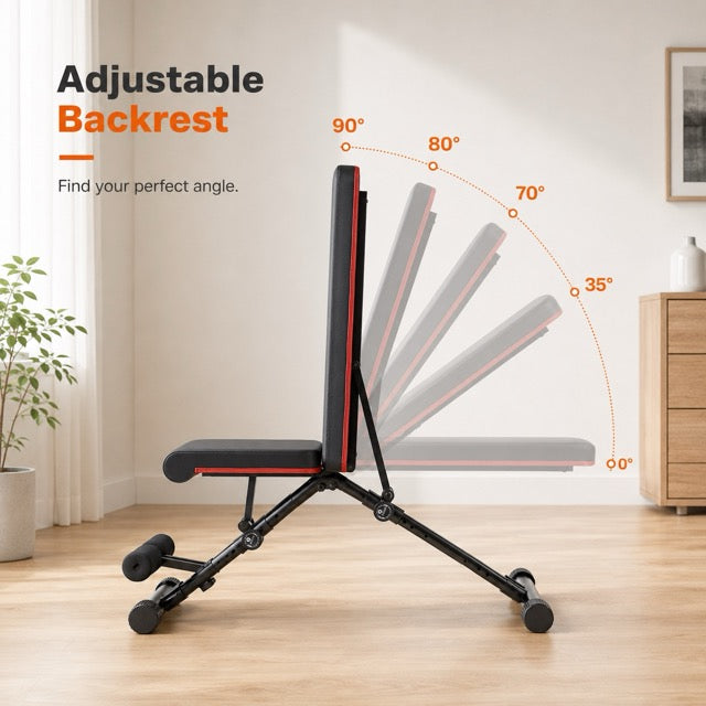 Adjustable Weight Bench – Foldable Workout Bench for Home Gym, 795 lb Capacity, 72 Position Settings