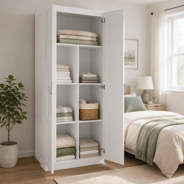 71-Inch Wooden Storage Cabinet | 4-Tier Freestanding Organizer for Home