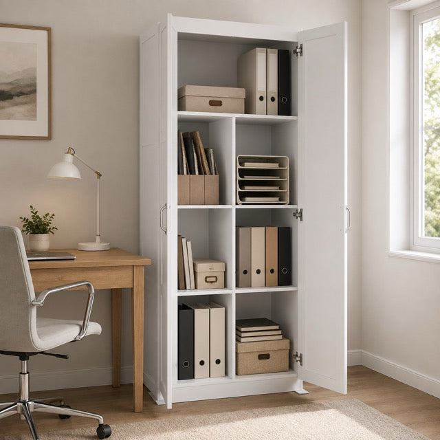 71-Inch Wooden Storage Cabinet | 4-Tier Freestanding Organizer for Home