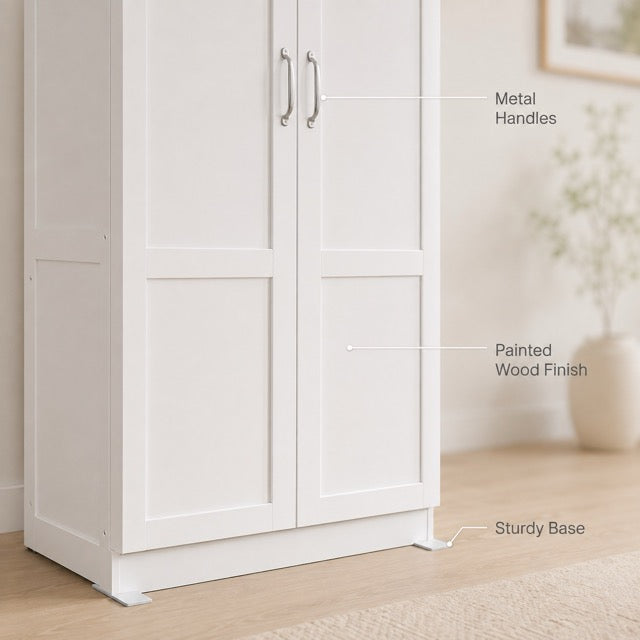 71-Inch Wooden Storage Cabinet | 4-Tier Freestanding Organizer for Home