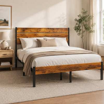 Metal Platform Bed Frame with Headboard & Footboard – No Box Spring Needed, 800 lb Capacity, Twin/Full/Queen