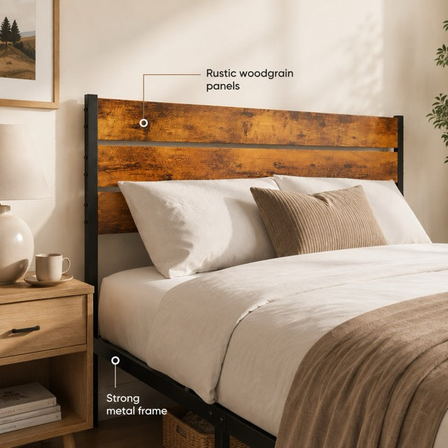 Metal Platform Bed Frame with Headboard & Footboard – No Box Spring Needed, 800 lb Capacity, Twin/Full/Queen