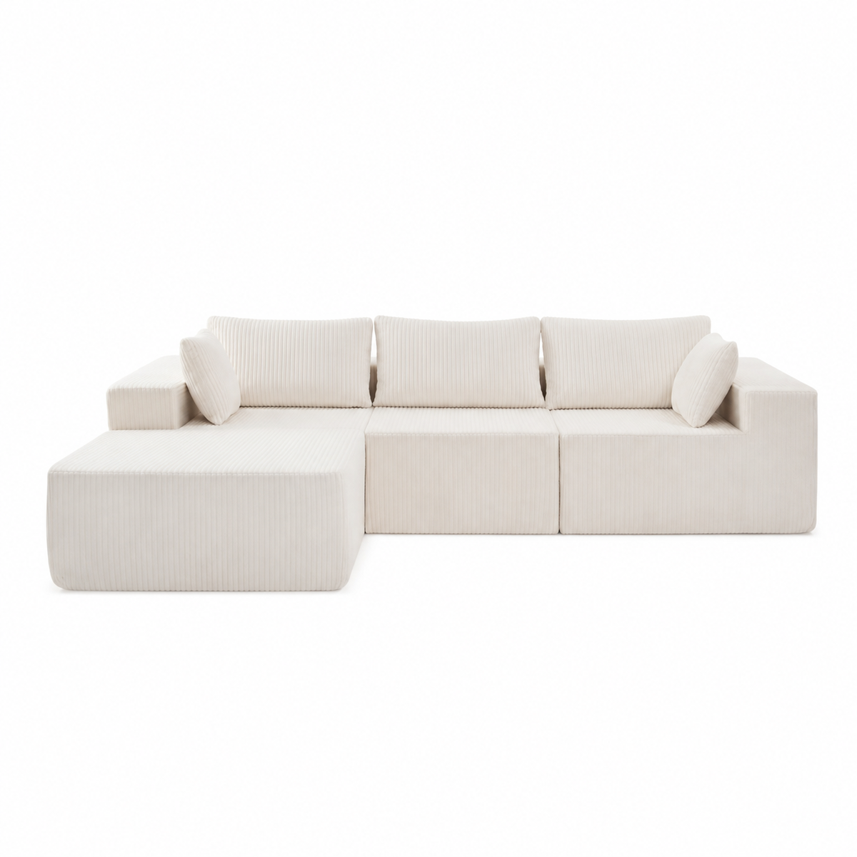 108" Modular L-Shaped Sofa with Chaise Lounge – Upholstered Boneless Sectional Sofa Bed