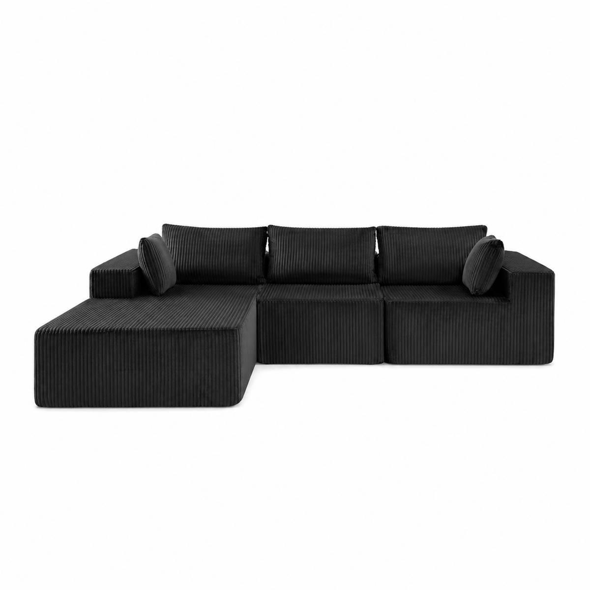 108" Modular L-Shaped Sofa with Chaise Lounge – Upholstered Boneless Sectional Sofa Bed