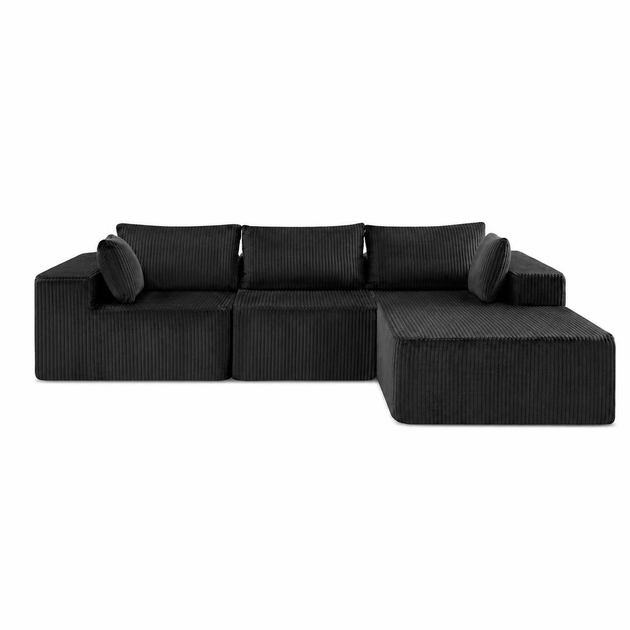 108" Modular L-Shaped Sofa with Chaise Lounge – Upholstered Boneless Sectional Sofa Bed