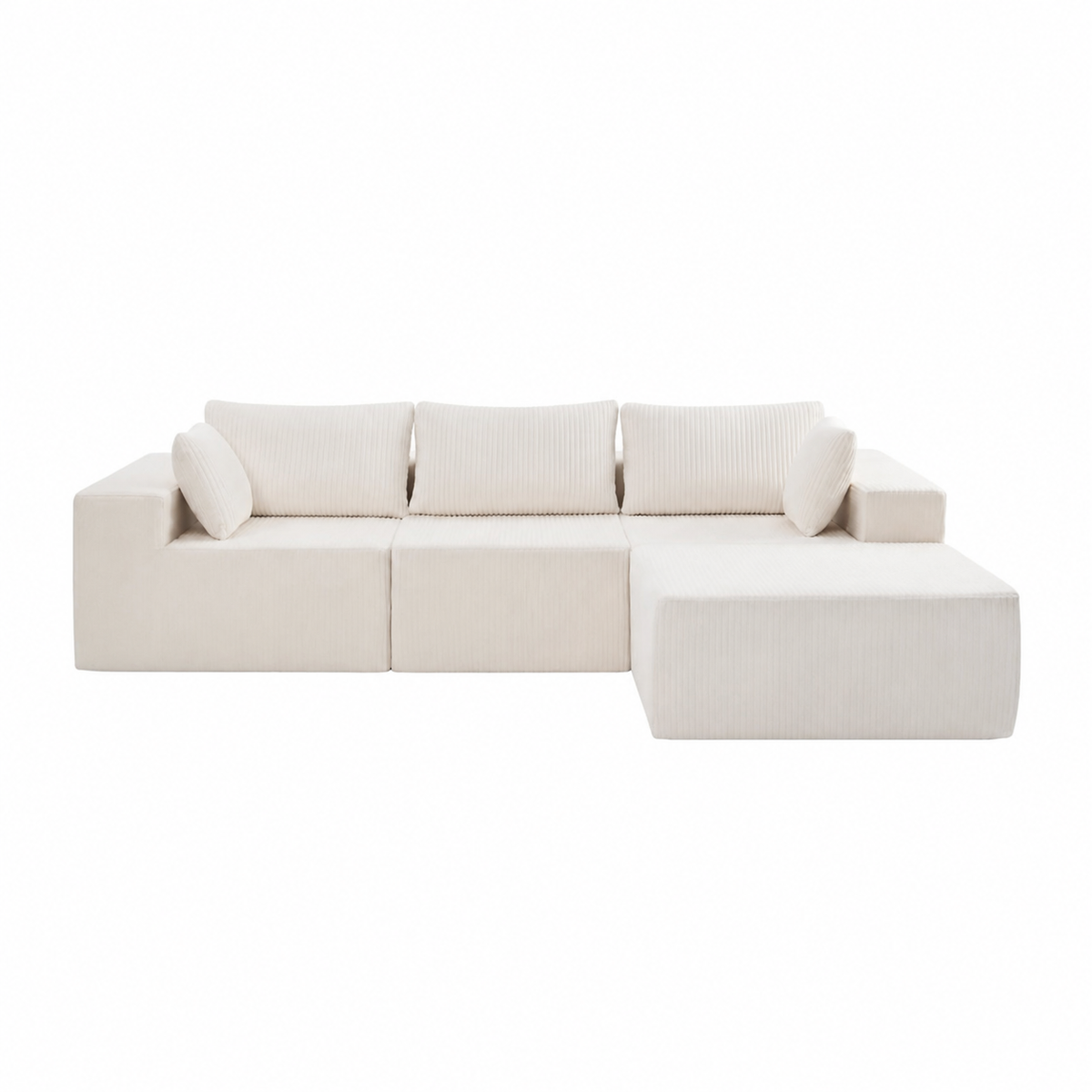 108" Modular L-Shaped Sofa with Chaise Lounge – Upholstered Boneless Sectional Sofa Bed