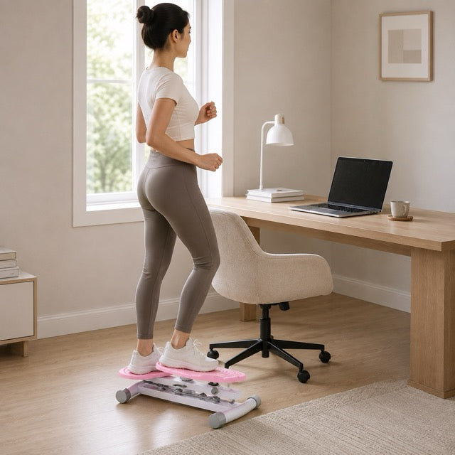 Twisting Exercise Board with Resistance Ropes