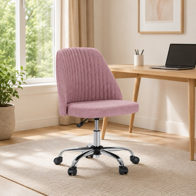 Armless Fabric Rolling Office Chair 