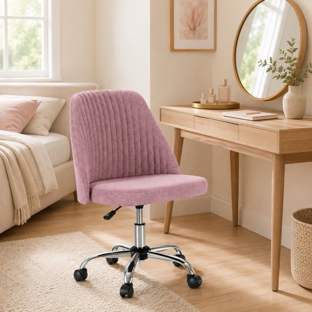 Armless Fabric Rolling Office Chair 