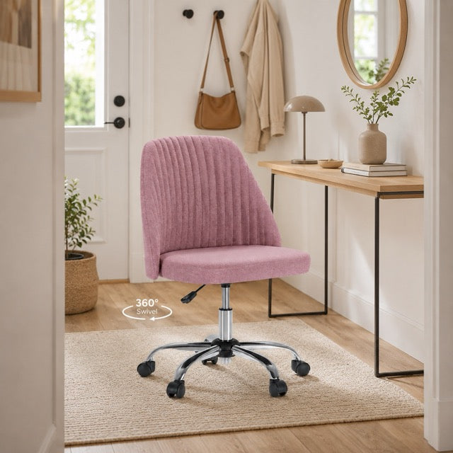 Armless Fabric Rolling Office Chair 