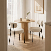 Cushioned Dining Chairs Set of 2 – Upholstered Seats with Steel Frame