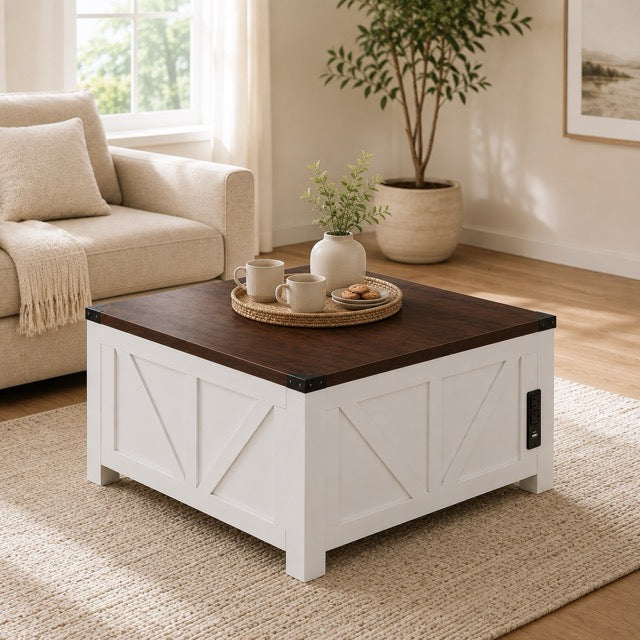 Lift Top Coffee Table with USB Charging & Hidden Storage