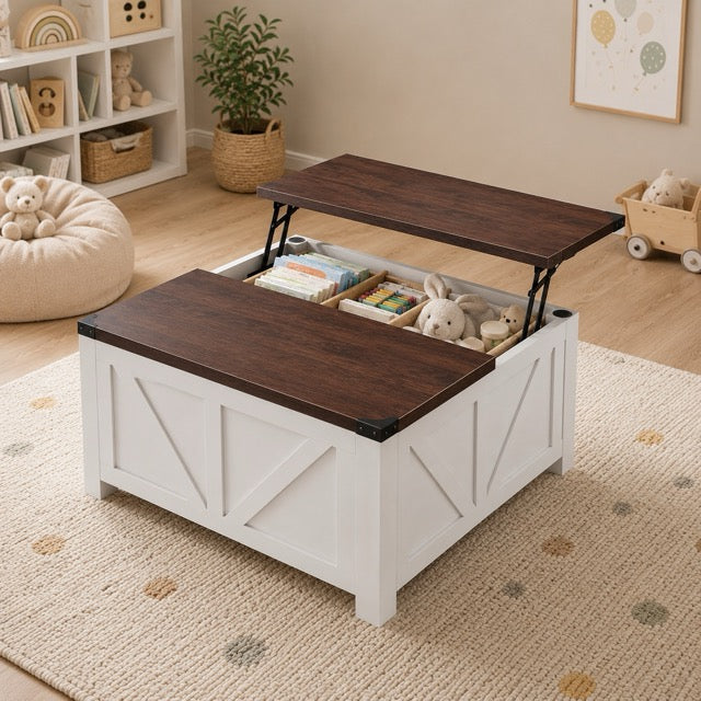 Lift Top Coffee Table with USB Charging & Hidden Storage