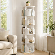 5-Tier Rotating Bookshelf | 360° Revolving Tower Bookcase for Living Room & Study