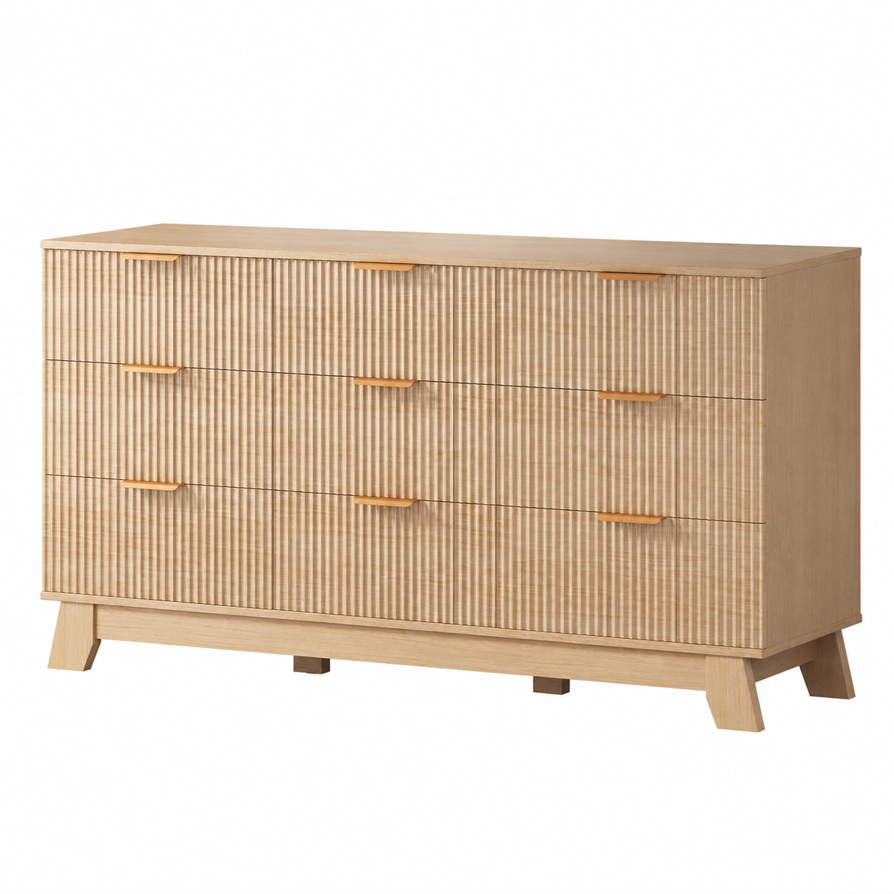 Fluted Wood Dresser – Modern Storage Cabinet for Bedroom, Living Room & Hallway | 6, 8 or 9 Drawers