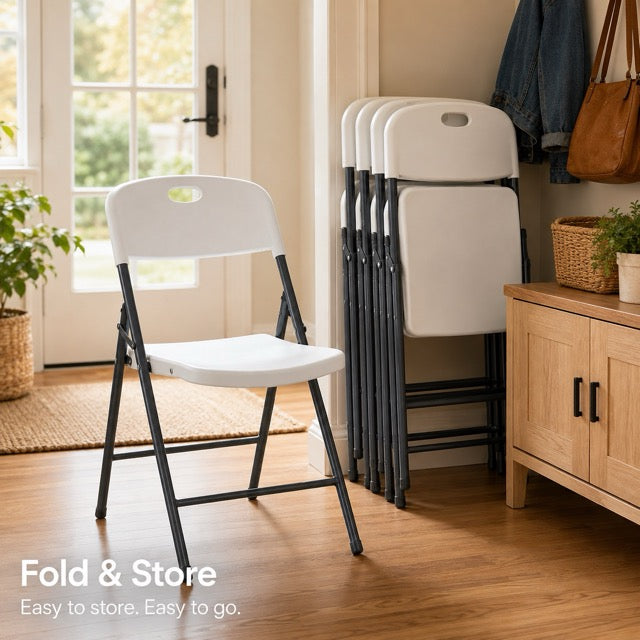 Stackable Plastic Folding Chair – Portable & Durable for Dining, Indoor & Outdoor Use
