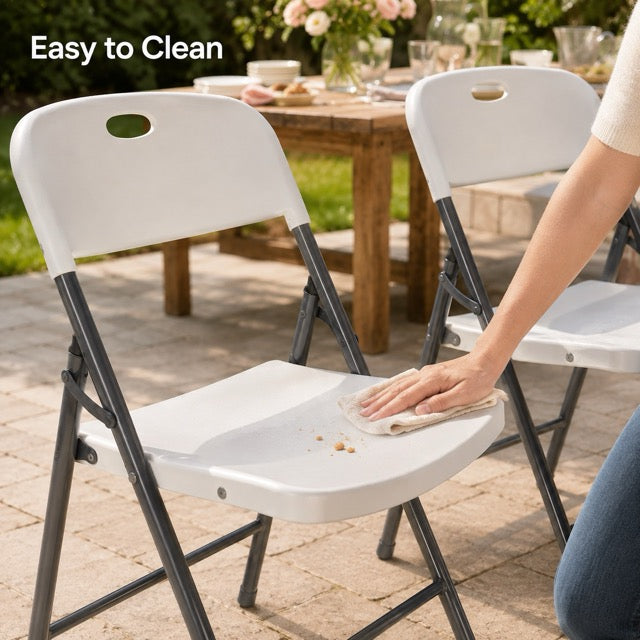 Stackable Plastic Folding Chair – Portable & Durable for Dining, Indoor & Outdoor Use