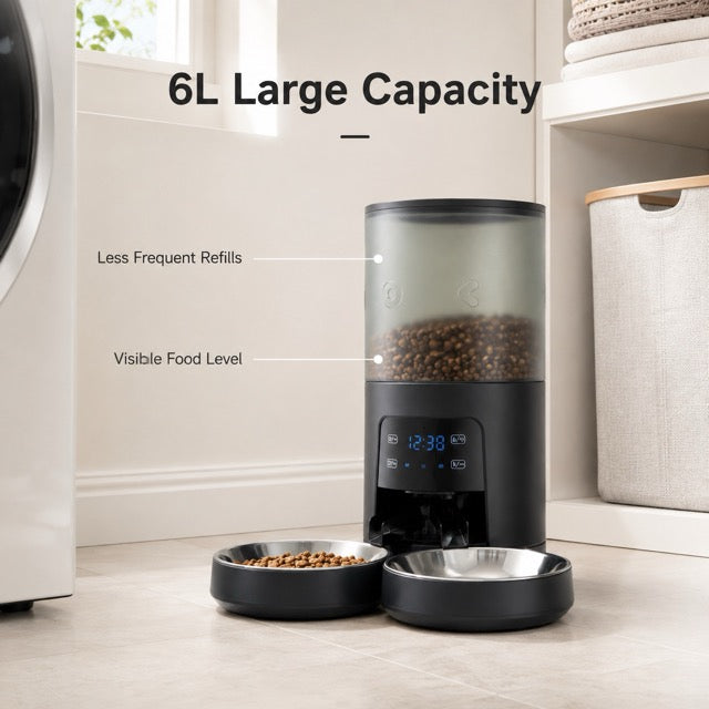 WiFi Smart Pet Feeder – Auto Cat & Dog Food Dispenser with App Control | 4L & 6L