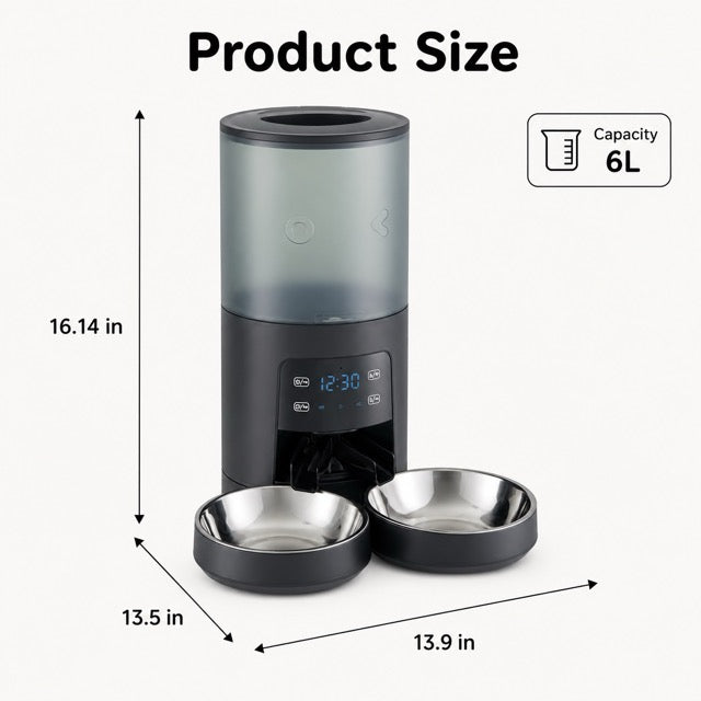 WiFi Smart Pet Feeder – Auto Cat & Dog Food Dispenser with App Control | 4L & 6L