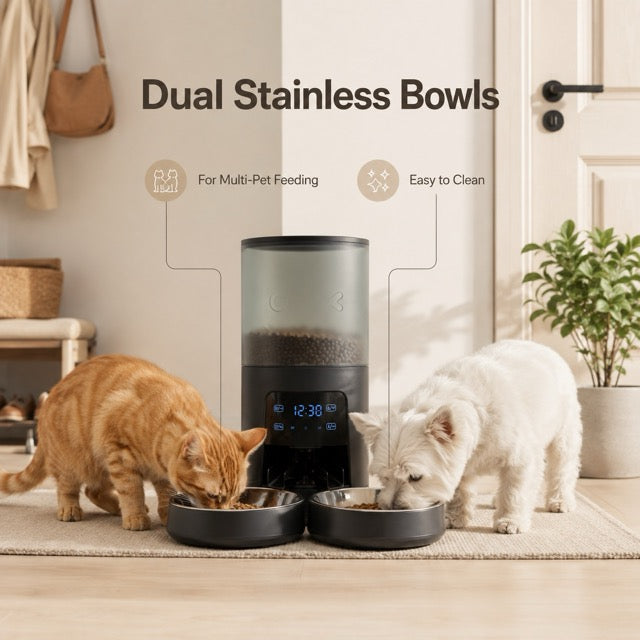 WiFi Smart Pet Feeder – Auto Cat & Dog Food Dispenser with App Control | 4L & 6L