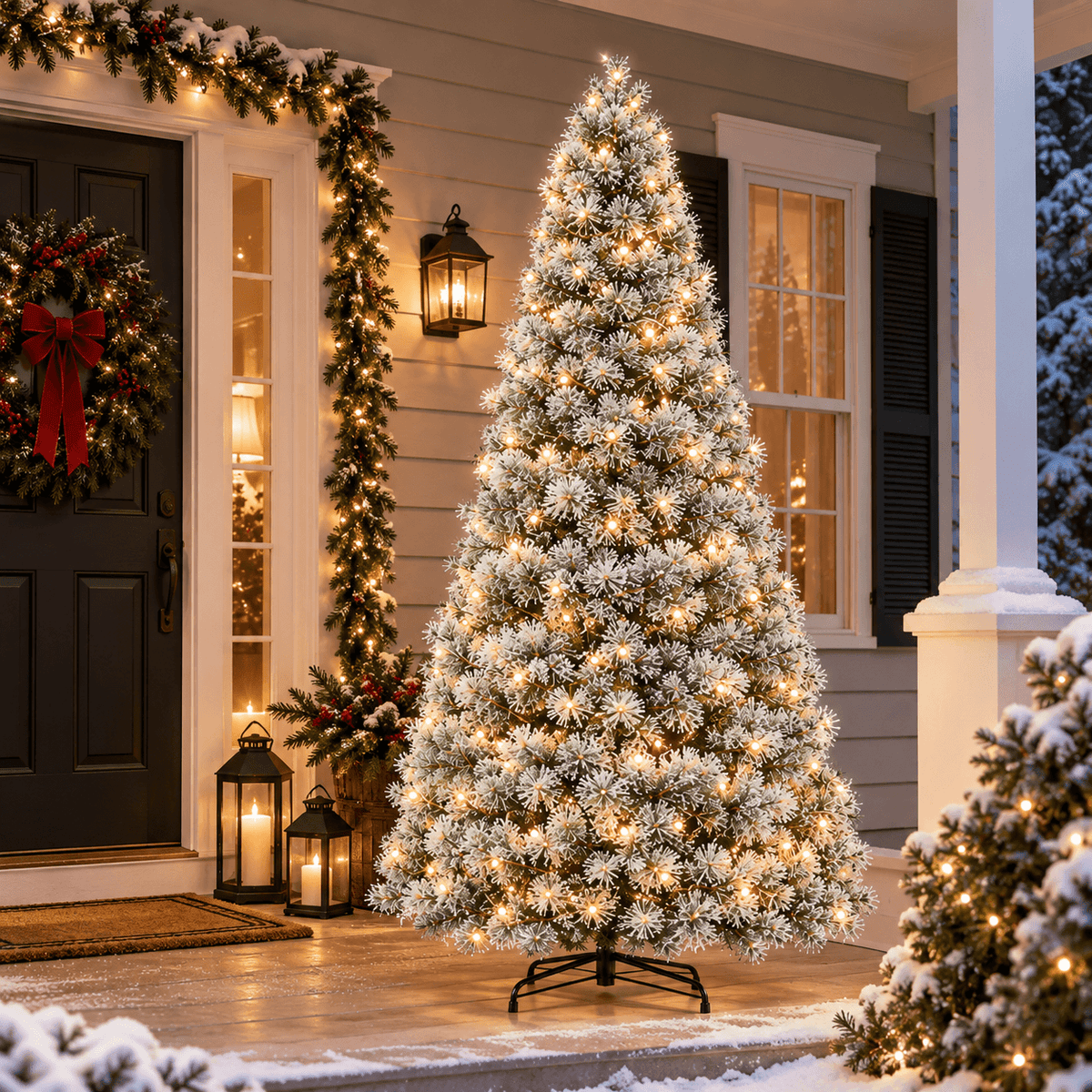 Pre-Lit Artificial Christmas Tree with Warm White Lights – 4.5 ft to 9 ft
