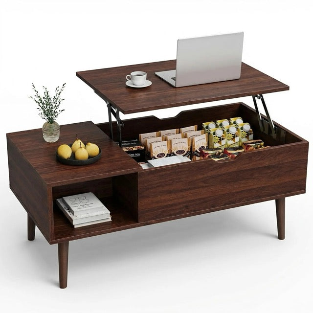 Lift Top Coffee Table with Storage & Hidden Compartment