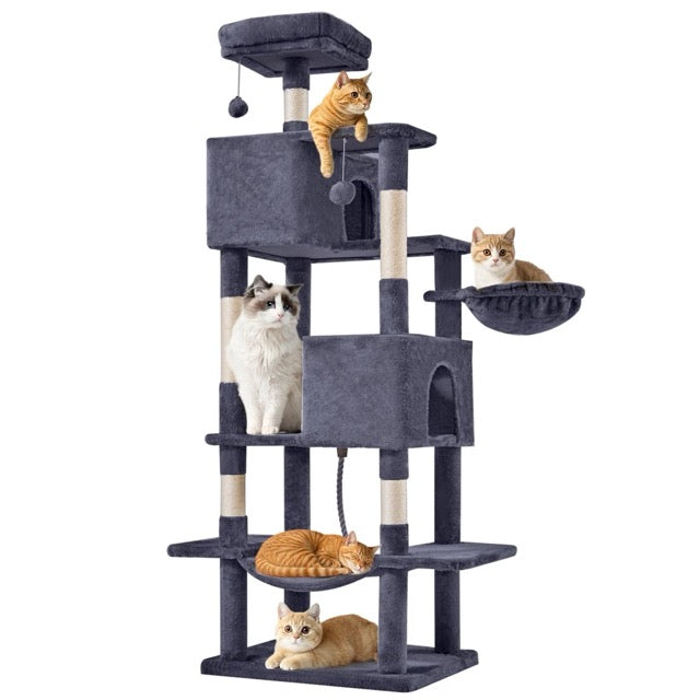 71 Seven-Level Dark Gray Cat Tree