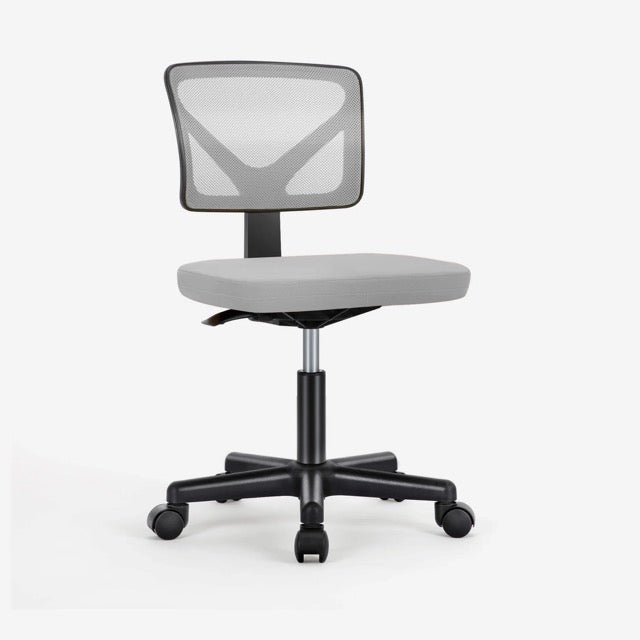Armless Mesh Back Desk Chair – Ergonomic Low-Back Swivel Chair with Adjustable Height, 5 Colors