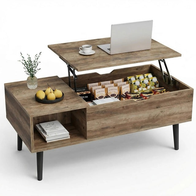 Lift Top Coffee Table with Storage & Hidden Compartment