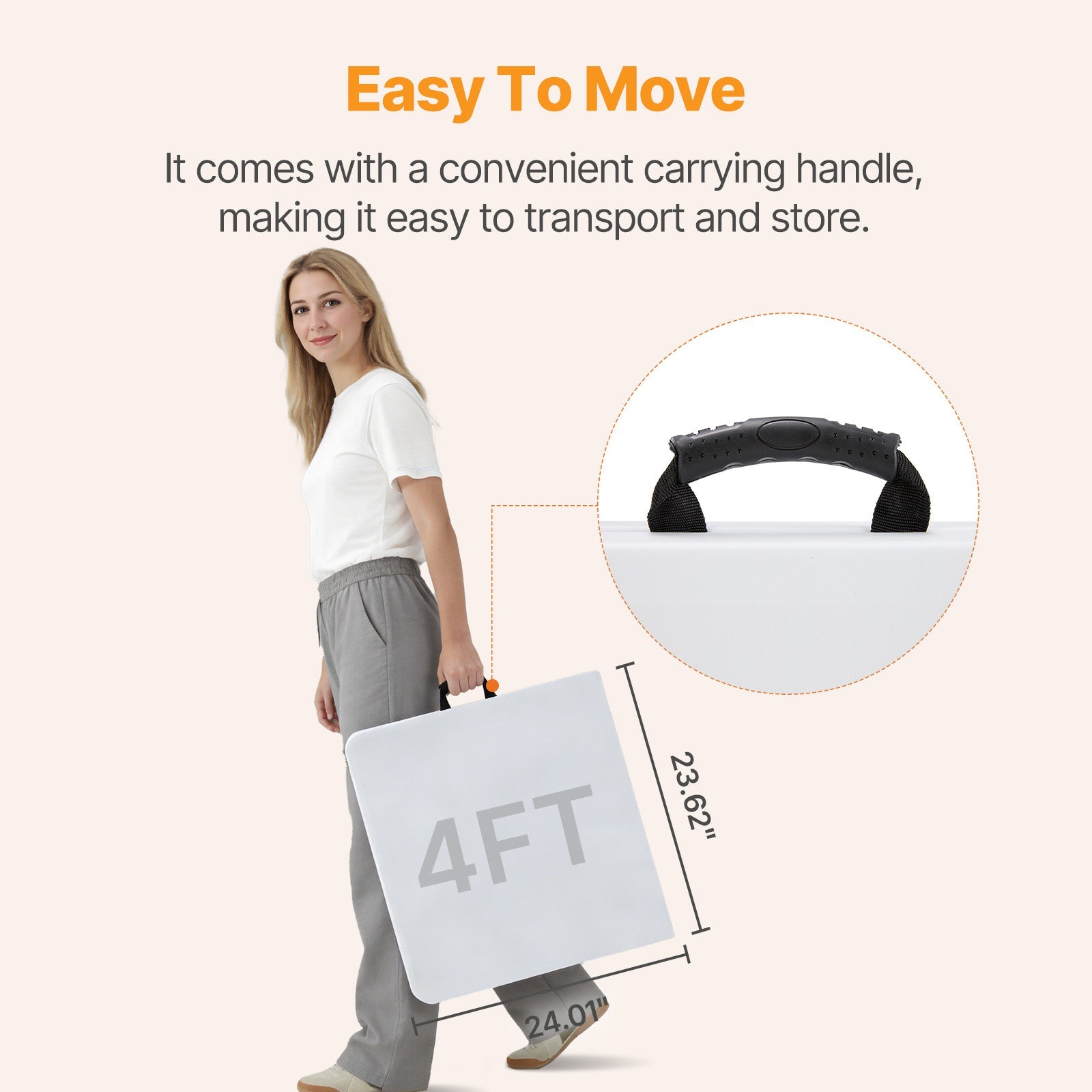 Portable Folding Table with Carrying Handle