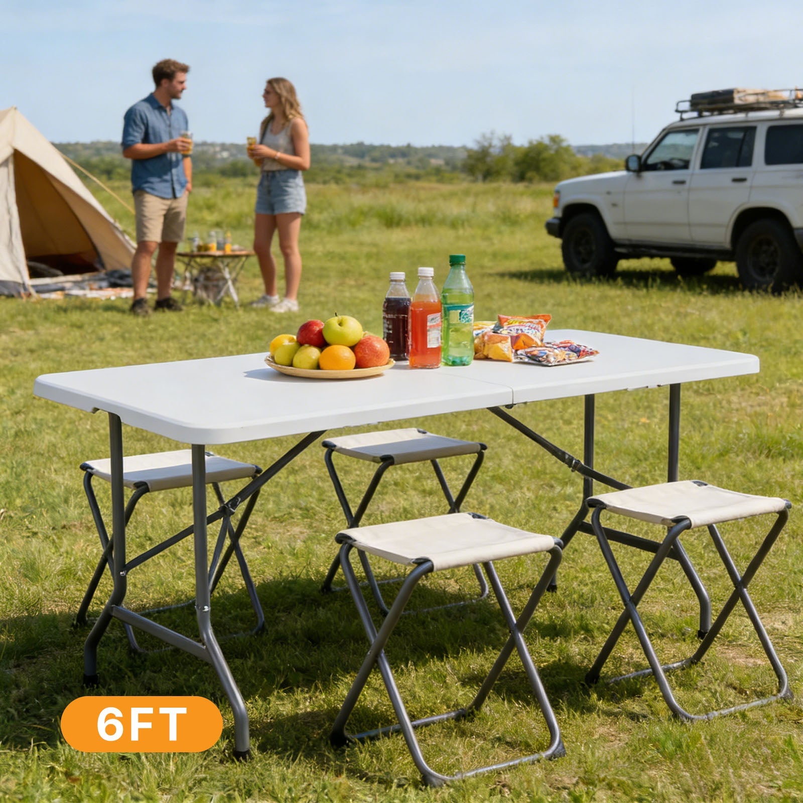 Portable Folding Table with Carrying Handle