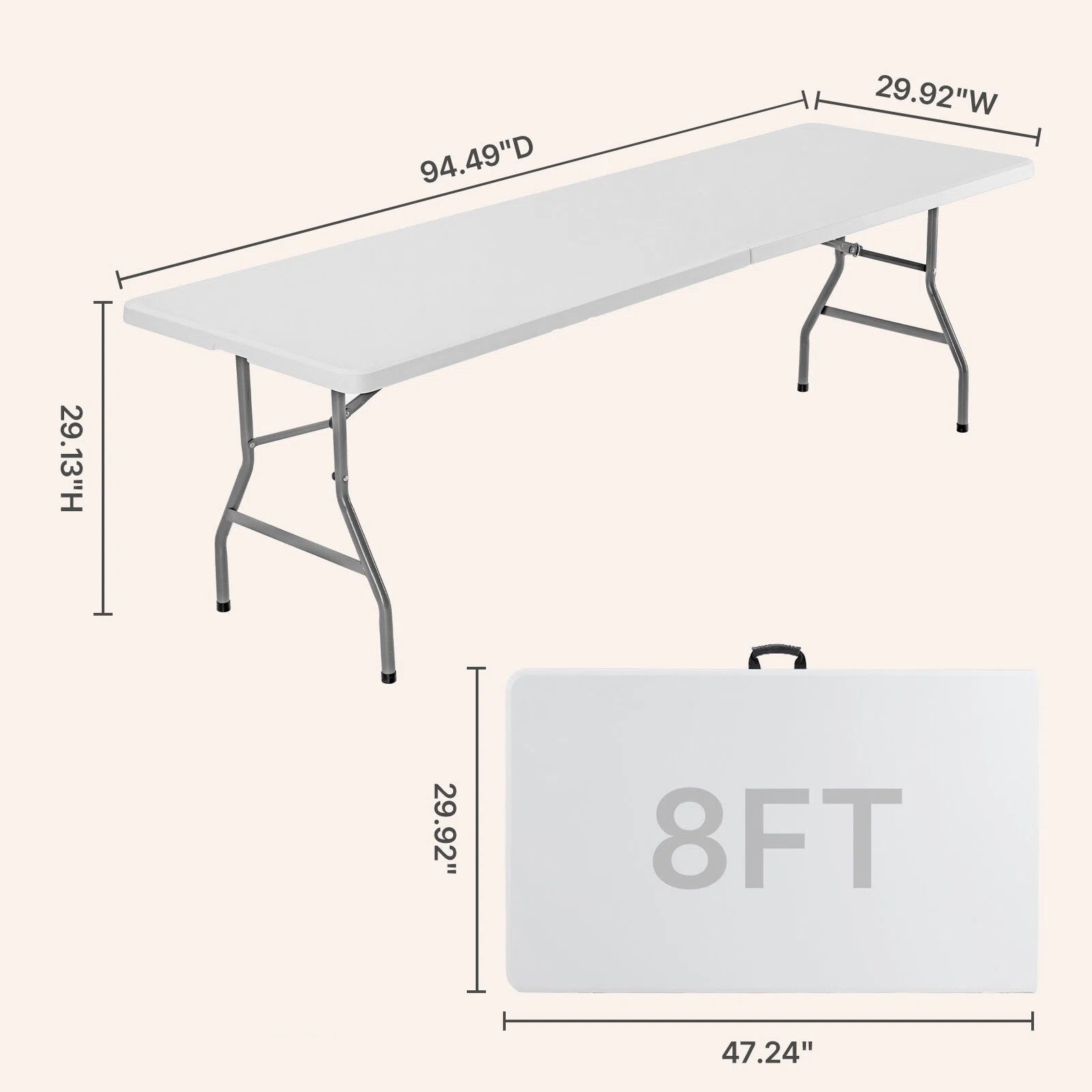 Portable Folding Table with Carrying Handle