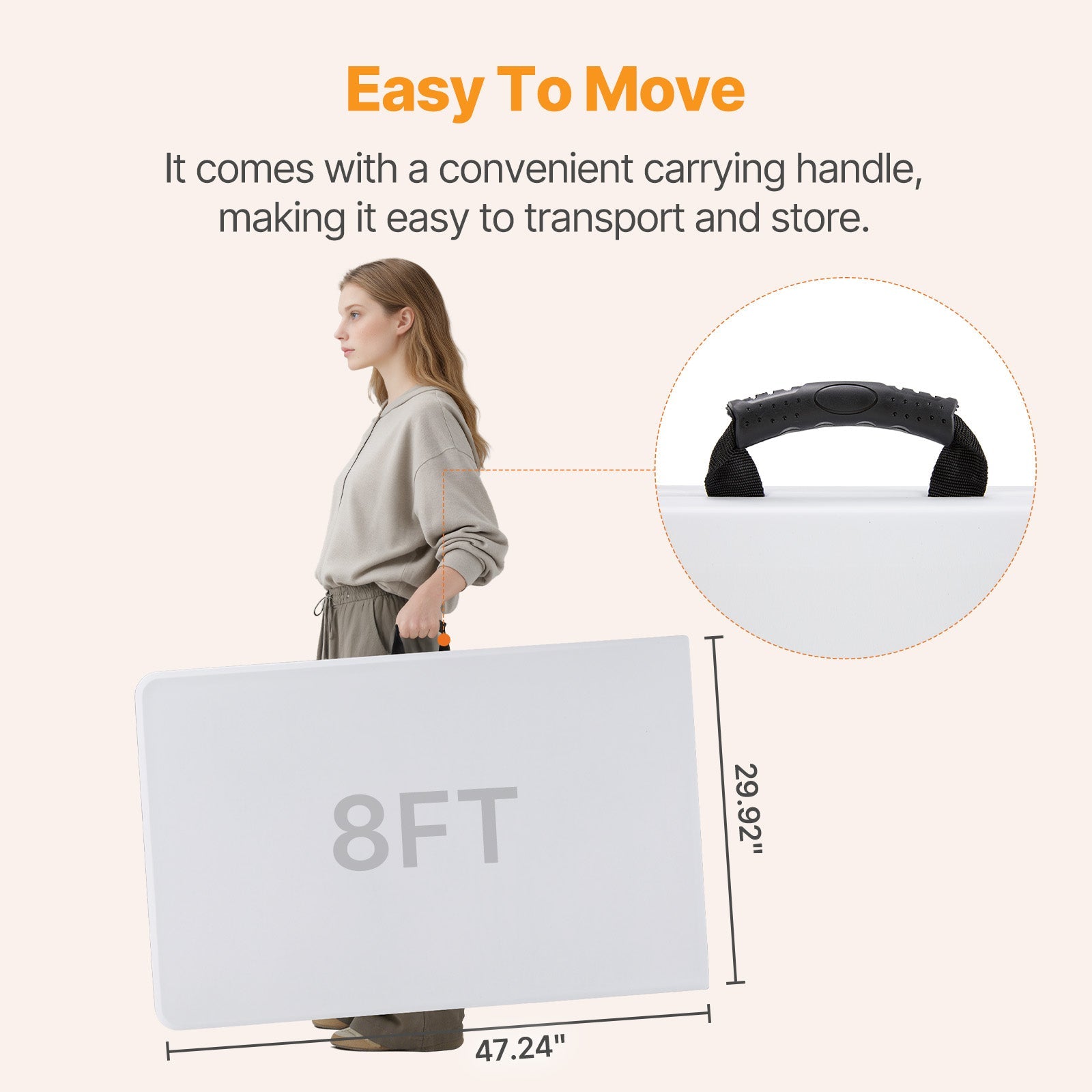 Portable Folding Table with Carrying Handle
