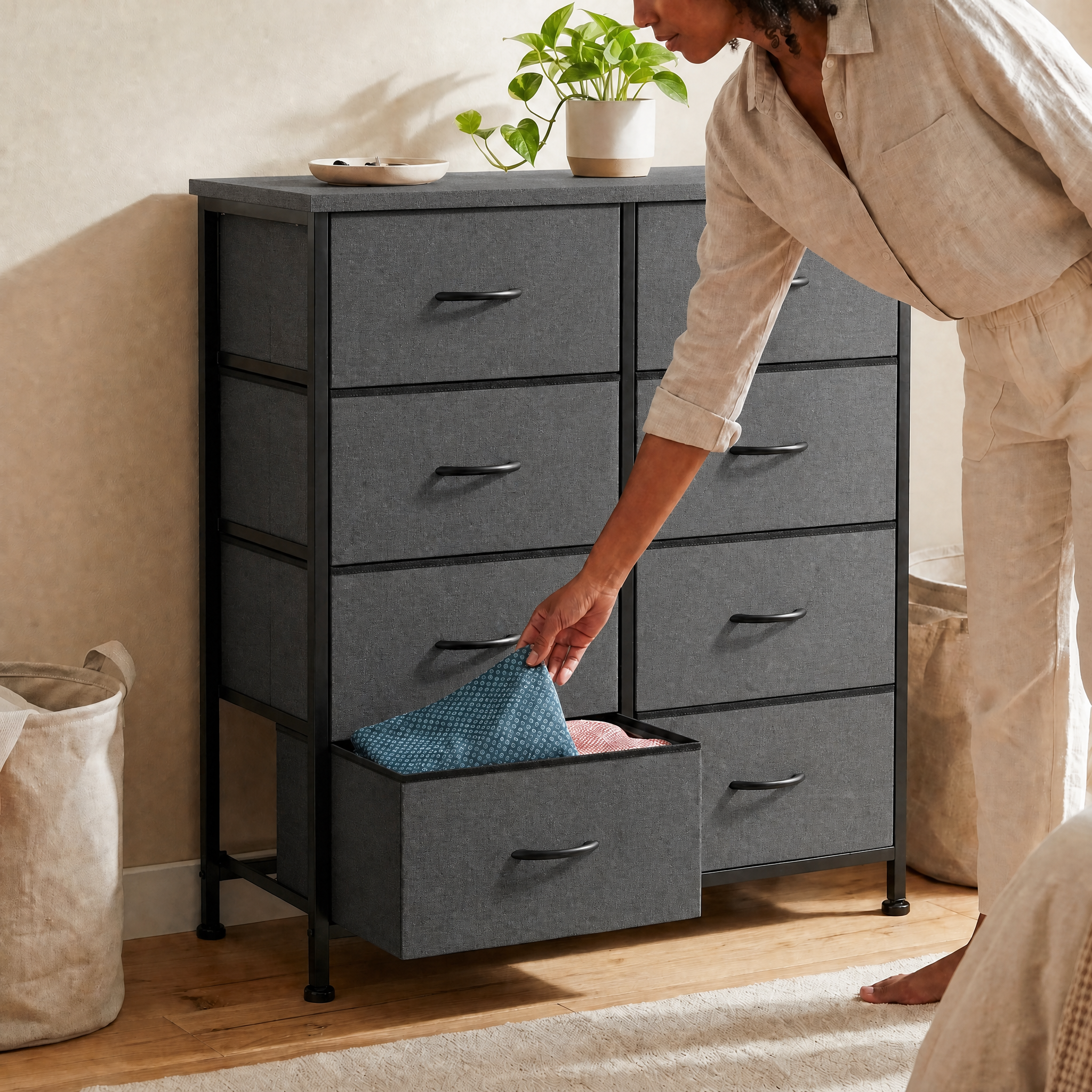 8-Drawer Fabric Storage Tower Dresser