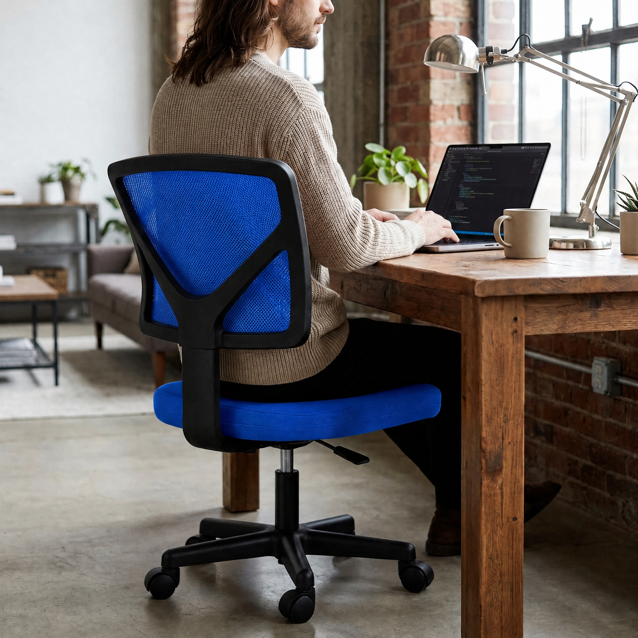 Armless Mesh Back Desk Chair