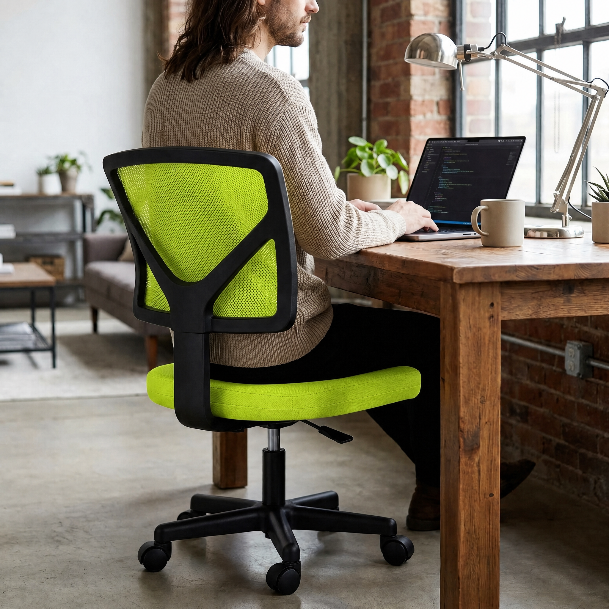 Armless Mesh Back Desk Chair