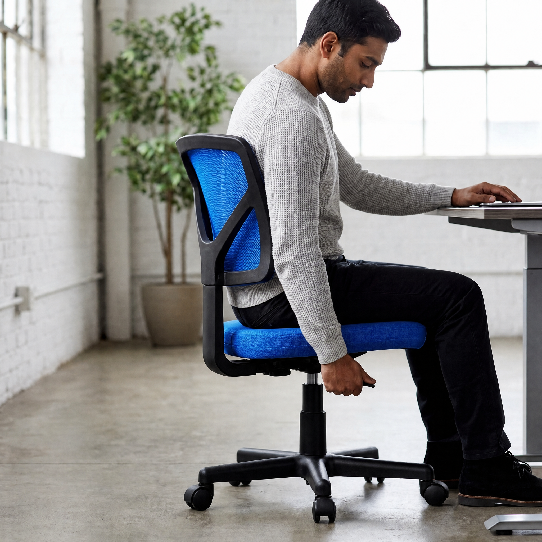 Armless Mesh Back Desk Chair