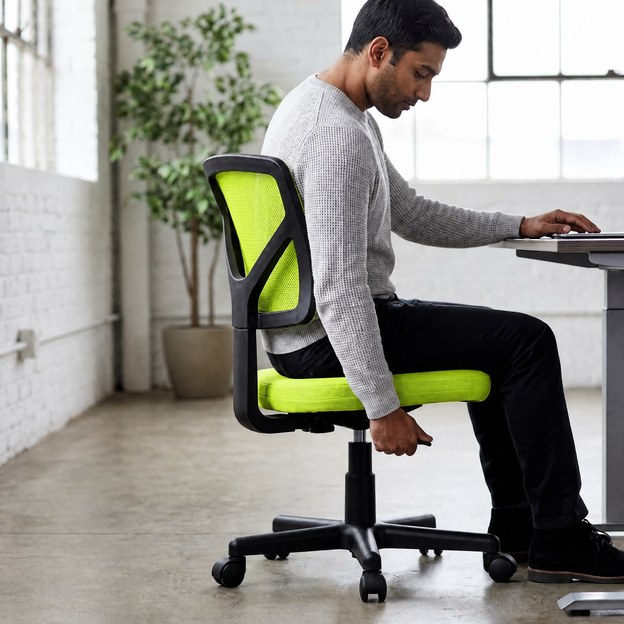 Armless Mesh Back Desk Chair