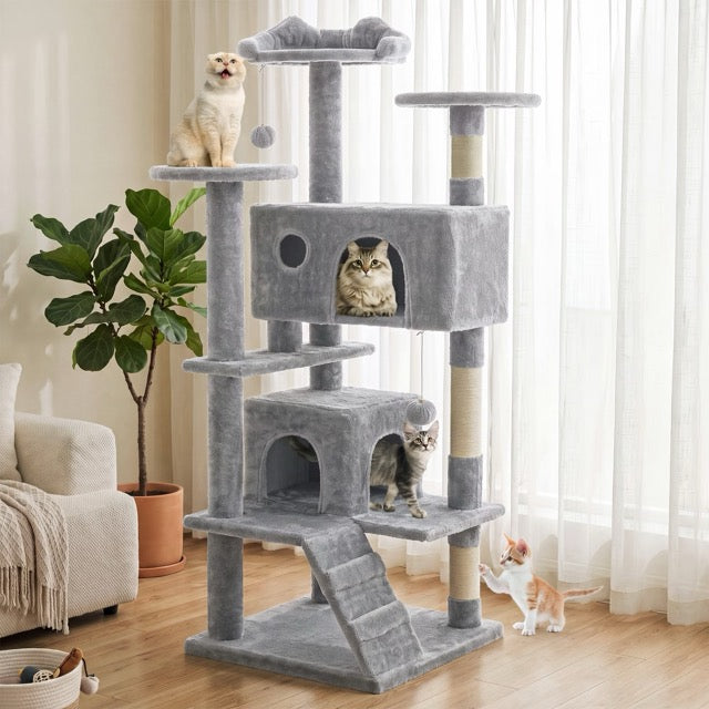 71 Seven-Level Dark Gray Cat Tree